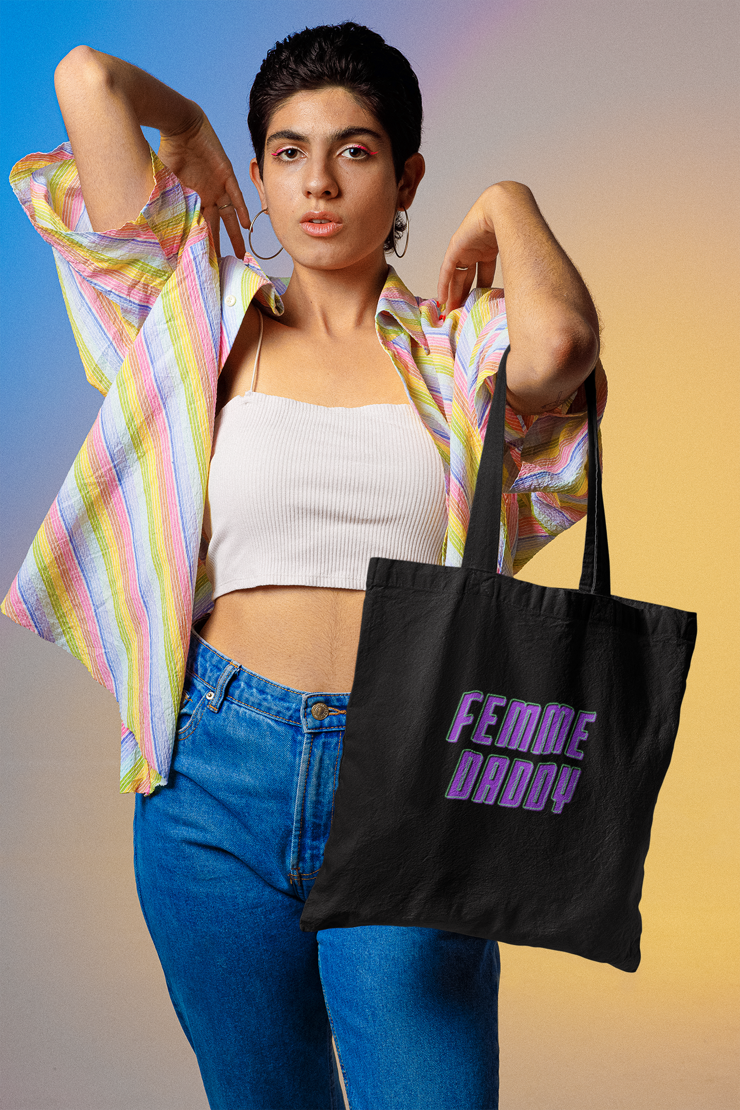 Femme daddy: recycled organic tote bag